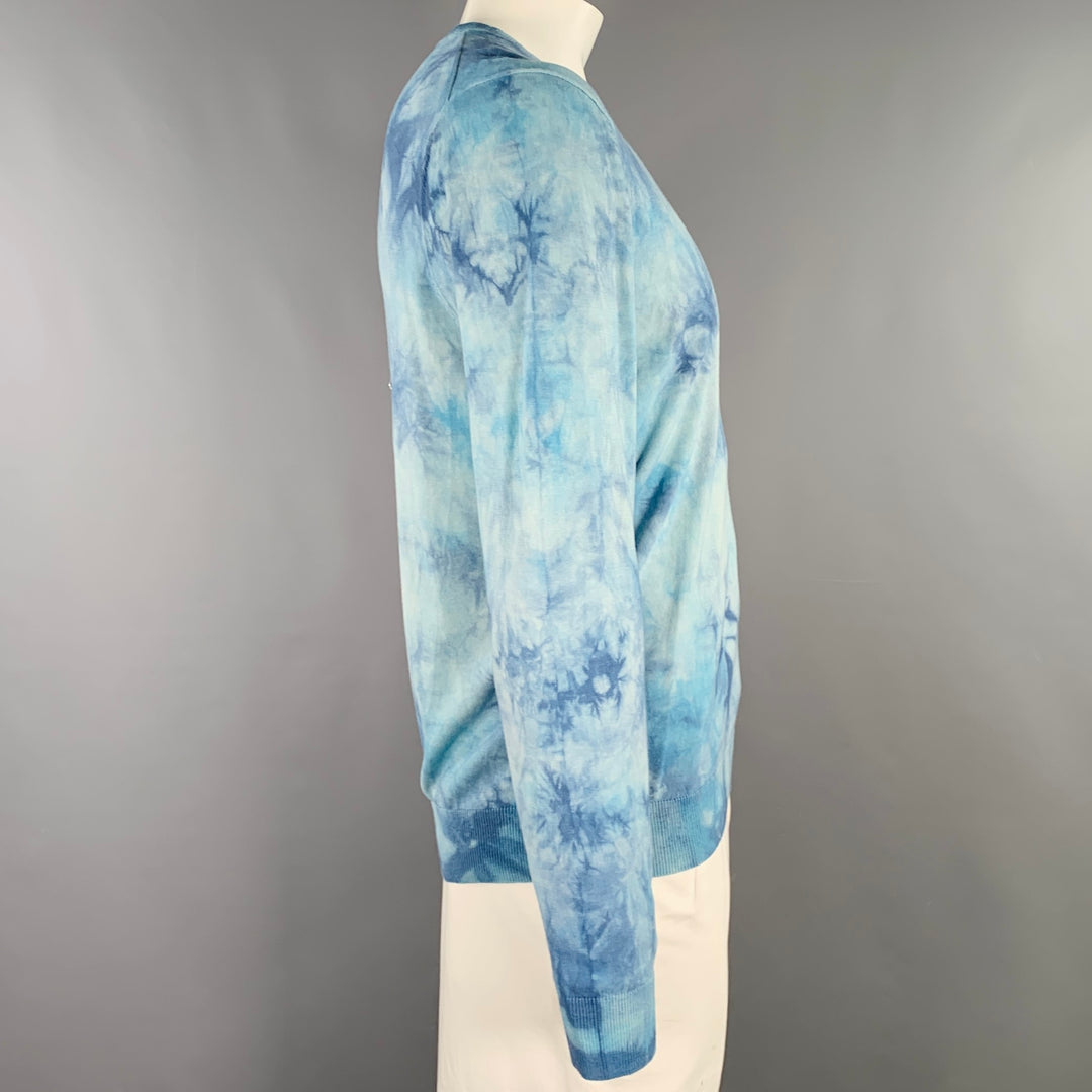 PS by PAUL SMITH Size L Blue Tie Dye Cotton Crew Neck Pullover