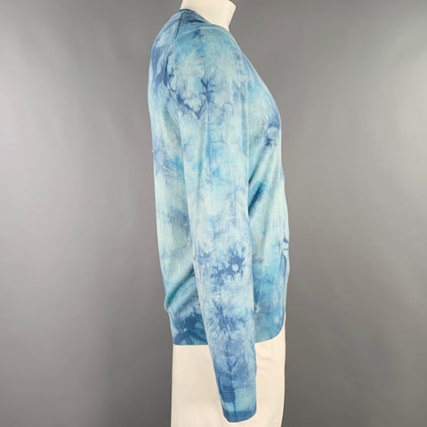 PS by PAUL SMITH Size L Blue Tie Dye Cotton Crew Neck Pullover