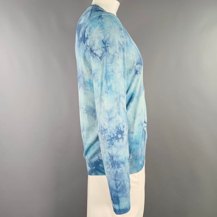 PS by PAUL SMITH Size L Blue Tie Dye Cotton Crew Neck Pullover