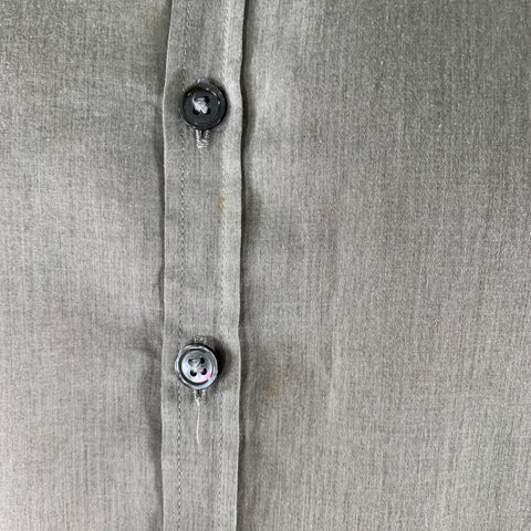 JOHN VARVATOS Size L Grey Heather Cotton Button Up Long Sleeve Shirt