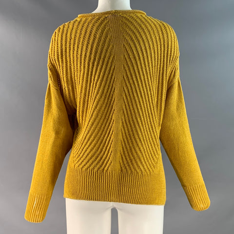 OSKA Size S Yellow Linen Long Sleeve Pullover