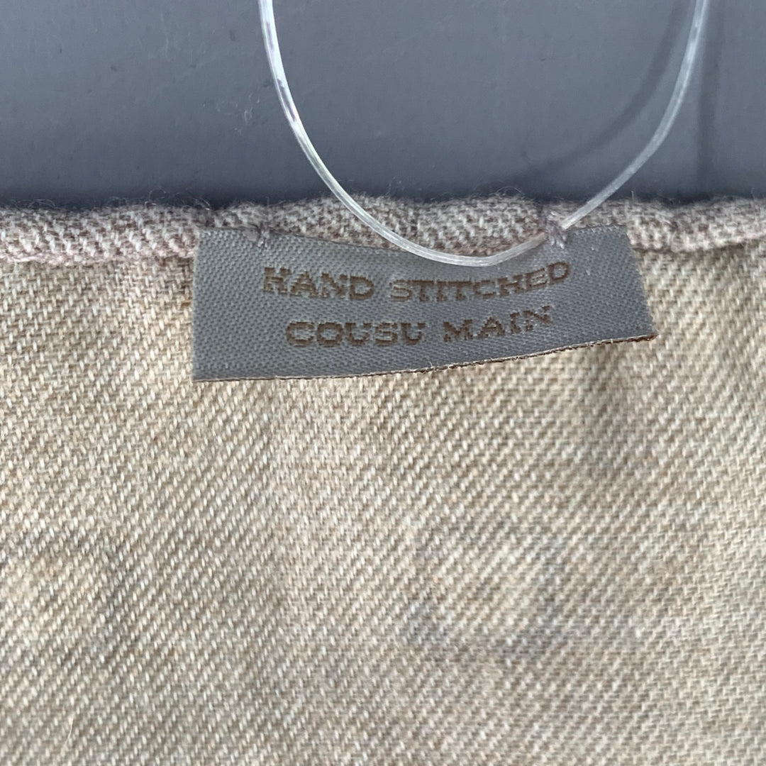 BRUNELLO CUCINELLI Beige Grey Abstract Floral Pocket Square
