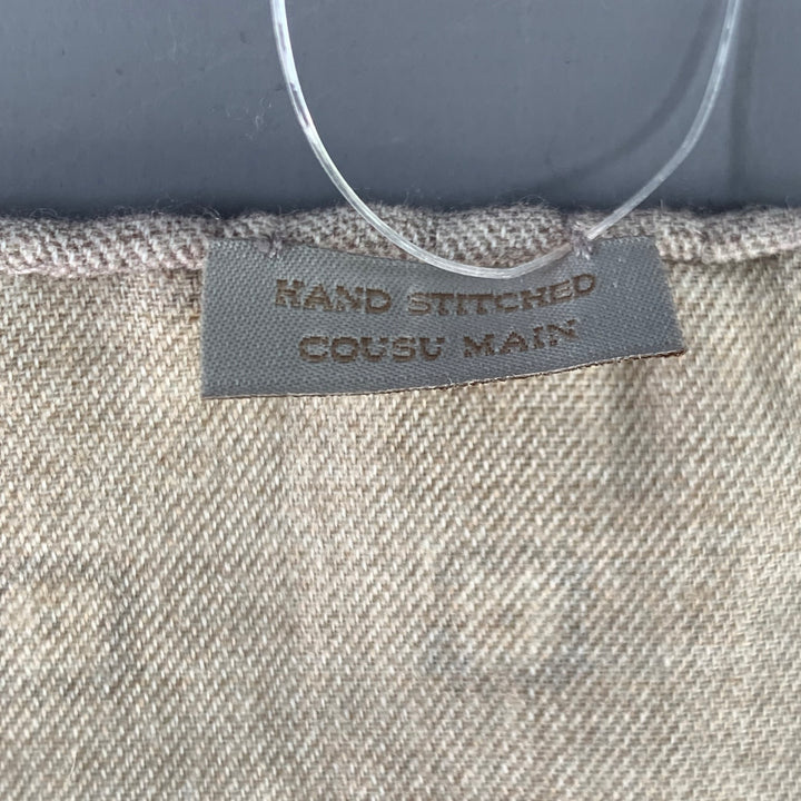 BRUNELLO CUCINELLI Beige Grey Abstract Floral Pocket Square