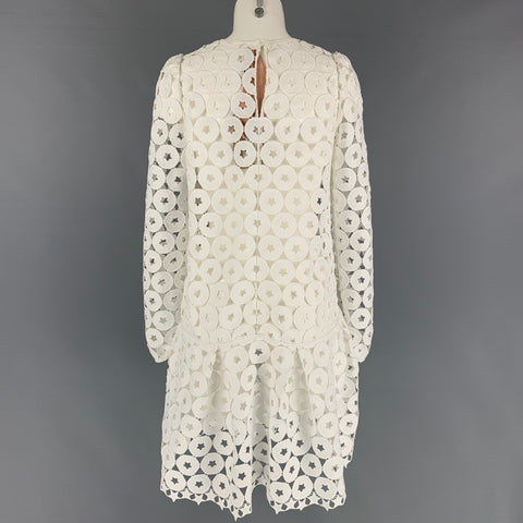 Nº21 Vestido talle caído con ojales de poliéster blanco Talla 4