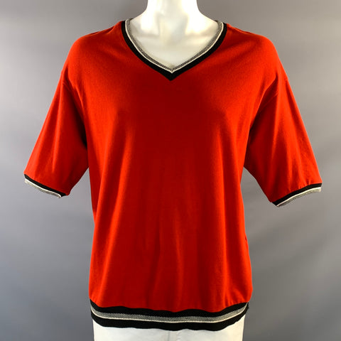 ENFANTS RICHES DEPRIMES FW2018 XL Red Cotton V  Neck T Shirt