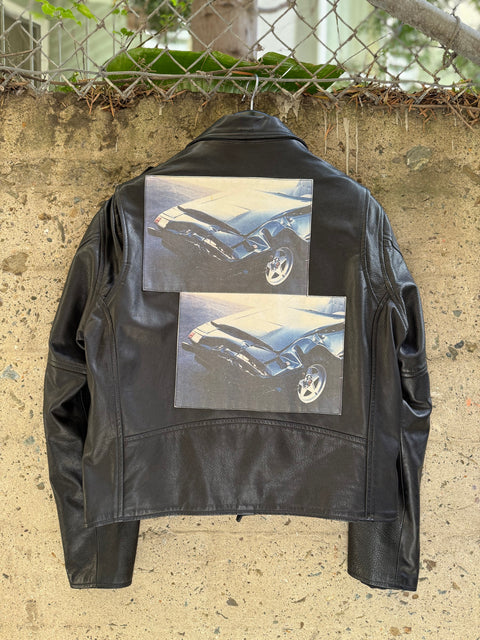 ENFANTS RICHES DEPRIMES ERD SS2017 XL Black Patches Leather Biker Jacket