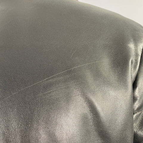 YOHJI YAMAMOTO Size M Black Lambskin Leather Quilted Zip Up Jacket