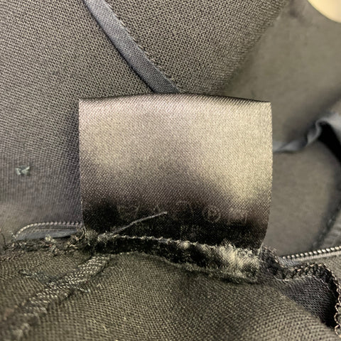 BRIONI Size L Black Mercerized Cotton Ruffled Open Back Cocktail Dress