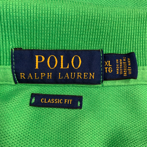 POLO by RALPH LAUREN Size XL Lime Green Cotton Half Placket Polo