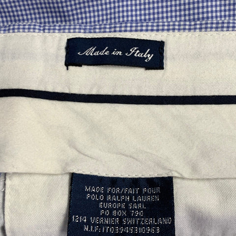 POLO by RALPH LAUREN Size XL Blue White Gingham Cotton Suit
