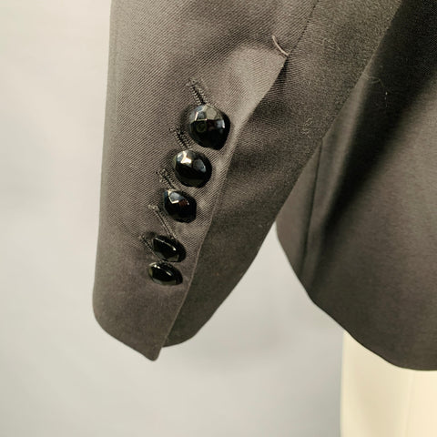 BILLIONAIRE ITALIAN COUTURE Size 38 Black Cotton Silk Shawl Collar Sport Coat