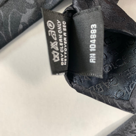 DOLCE & GABBANA Black Abstract Floral Silk Tie