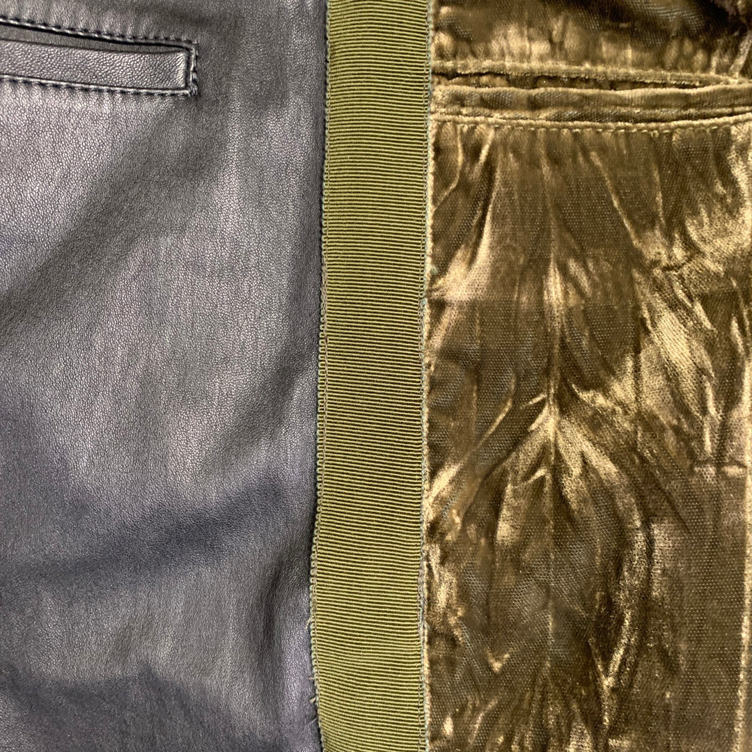 HAIDER ACKERMANN Size 32 Olive Black Velvet Acetate Blend Casual Pants