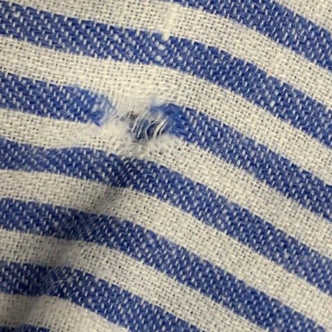 ADAM KIMMEL Size L Blue White Stripe Camp Long Sleeve Shirt