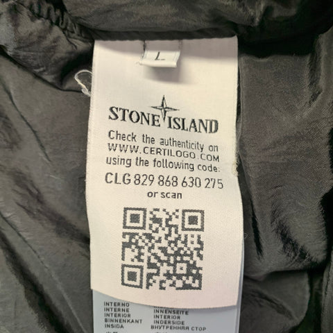 STONE ISLAND Size L Black Cotton Blend Double Breasted Coat