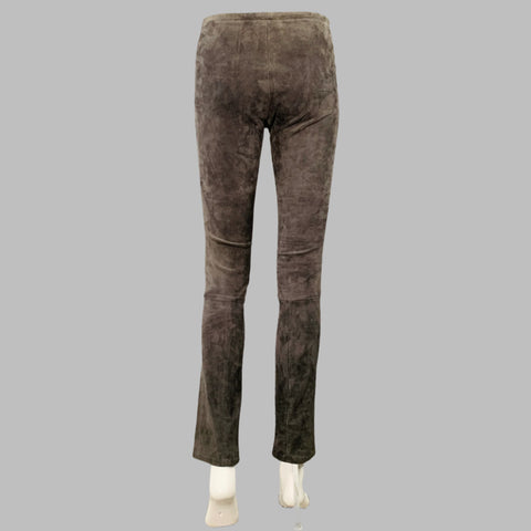 STOULS Size XXS Grey Lambskin Suede Leggings Casual Pants