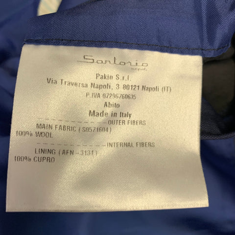 SARTORIO Costume croisé en laine à carreaux fenêtre bleu, taille 44