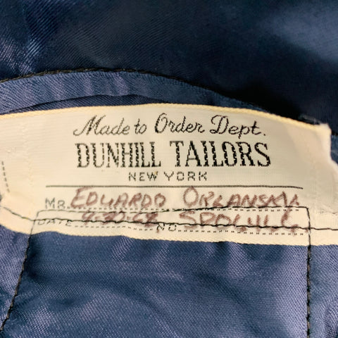 DUNHILL Size 40 Blue Velvet Shawl Collar Sport Coat