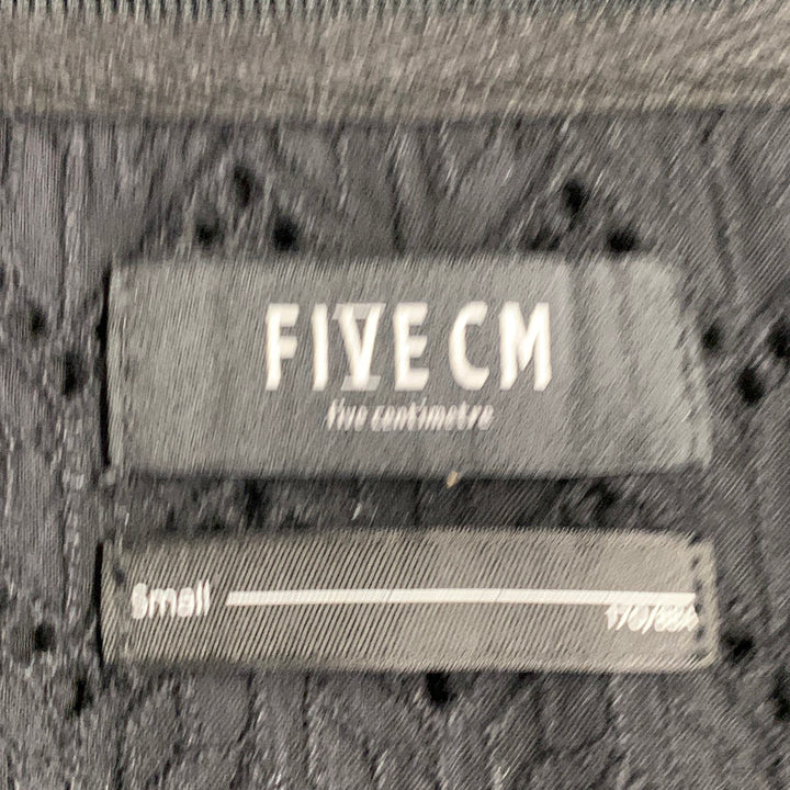 FIVE CM Size S Black Lace Cotton Blend Camp Short Sleeve Shirt