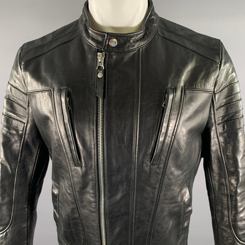 WEST COAST LEATHER Size M Black Leather Moto Racer Jacket