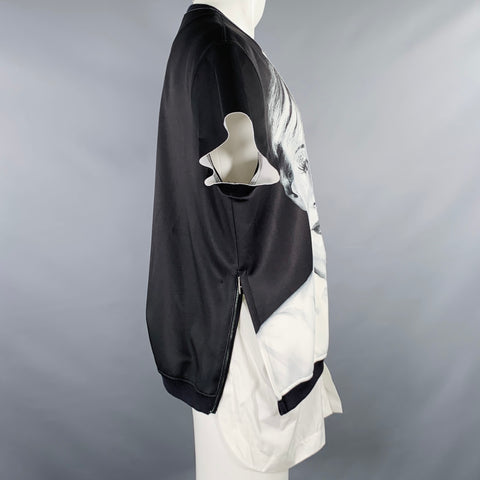 PORTS 1961 Size S Warhol Black White Polyester Blend Short Sleeve Pullover