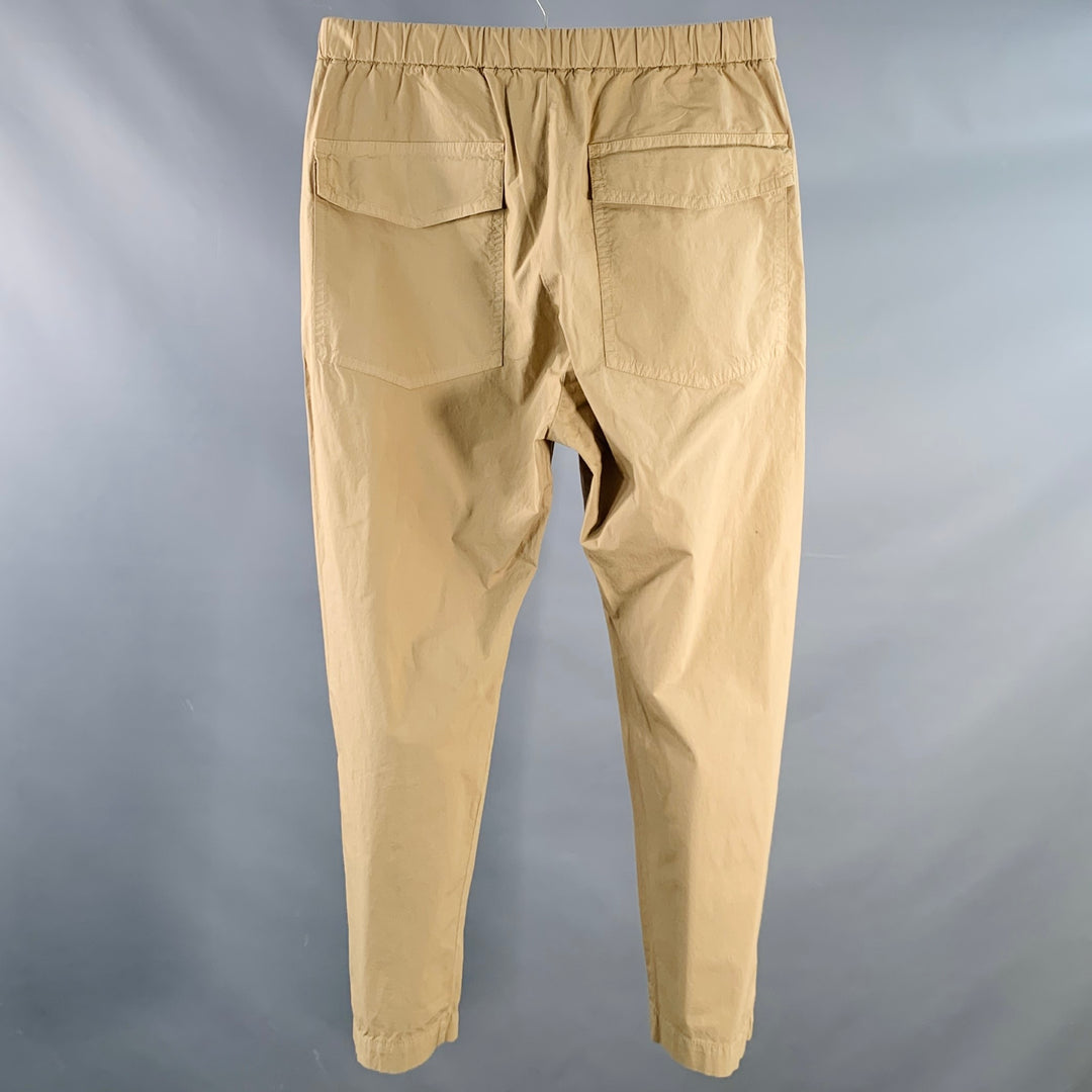 BARENA Size 32 Tan Cotton Blend Tapered Drawstring Casual Pants