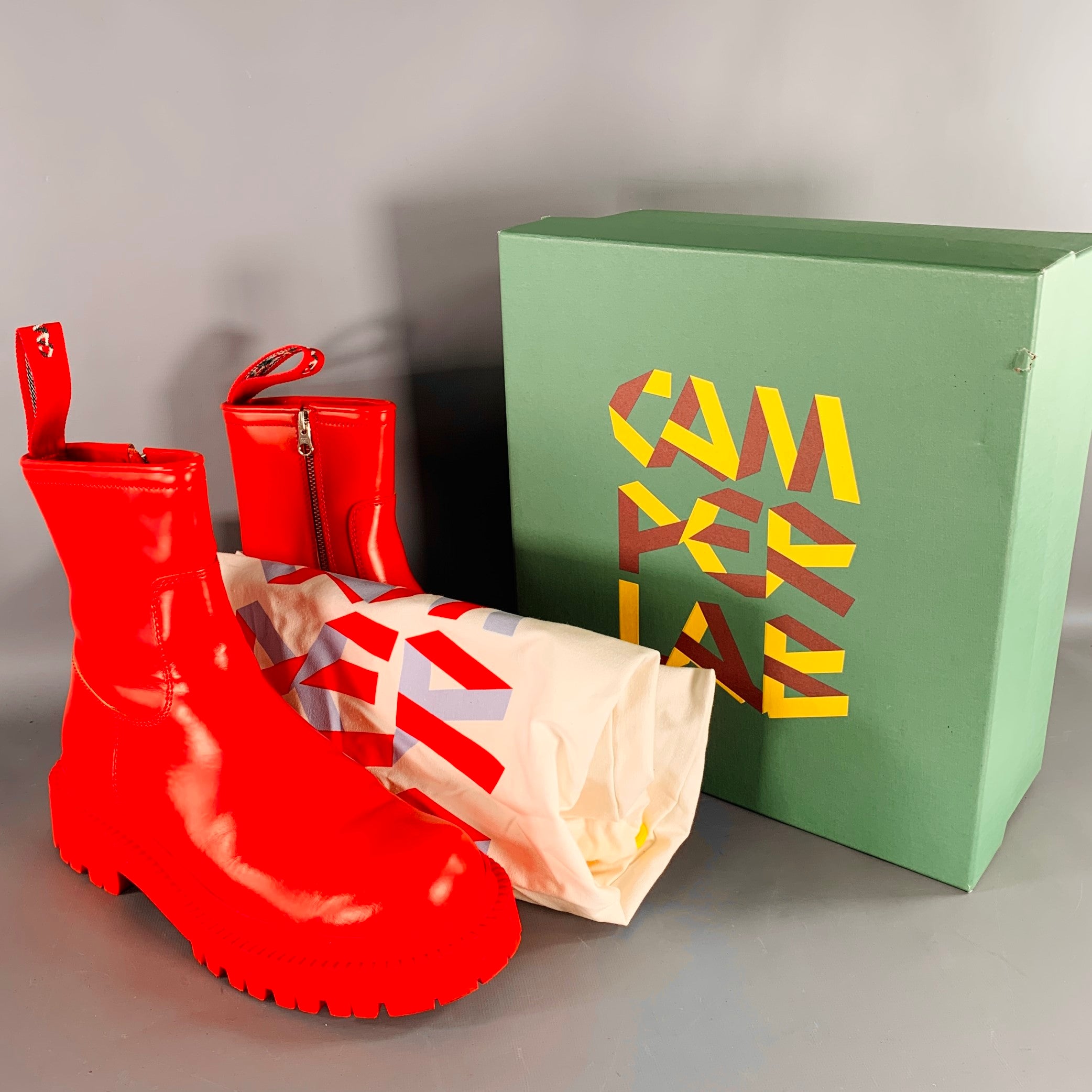 CAMPERLAB Size 8 Eki Red Calfskin Leather Tread Sole Boots – Sui