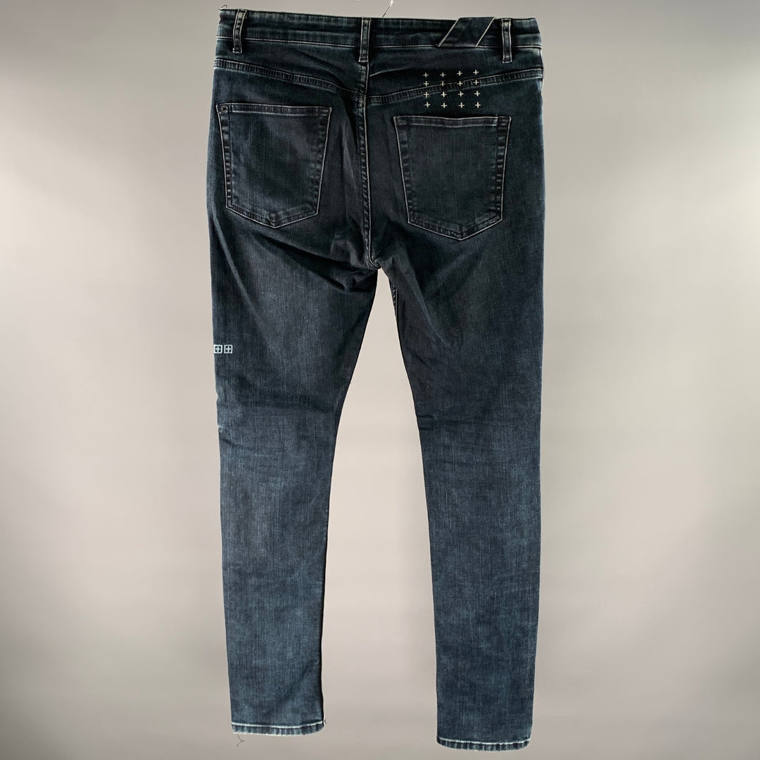 KSUBI Size 32 Navy Dark Wash Cotton Slim Fit Pants