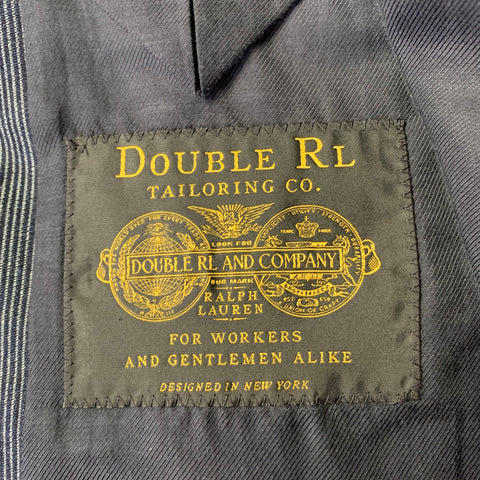 RRL by RALPH LAUREN Chest Size 42 Navy White Stripe Cotton Peak Lapel Sport Coat