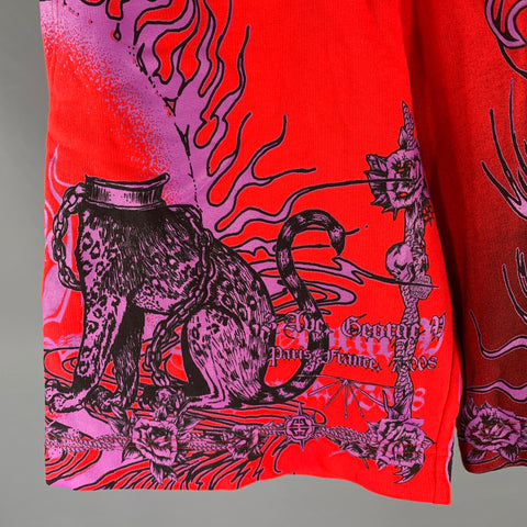 GIVENCHY Size M Red Purple Cotton Sweatpants Shorts