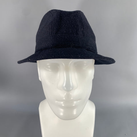 SAXONY LOOK Size L Navy Indigo Solid Wool Blend Hats