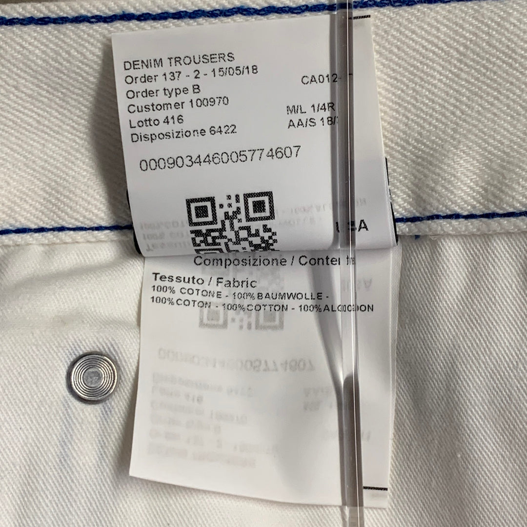 CALVIN KLEIN 205W39NYC x ANDY WARHOL Size 34 White Contrast Stitch Cotton Casual Pants