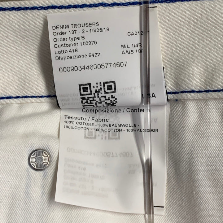 CALVIN KLEIN 205W39NYC x ANDY WARHOL Size 34 White Contrast Stitch Cotton Casual Pants