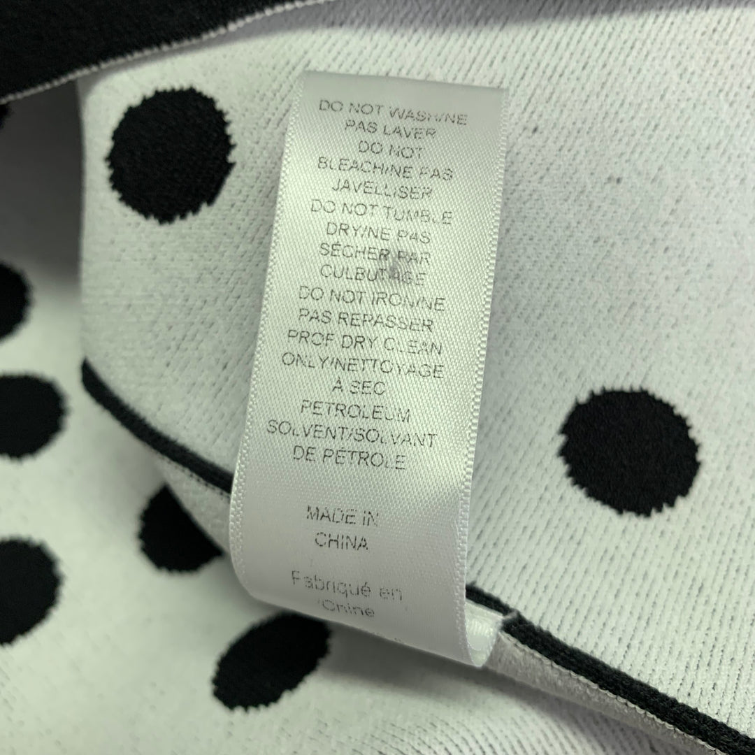 CAROLINA HERRERA Size M Black White Viscose Blend Polka Dot A-Line Dress