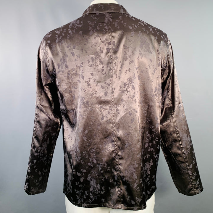 HAIDER ACKERMANN Size L Brown Jacquard Viscose Button Up Long Sleeve Shirt