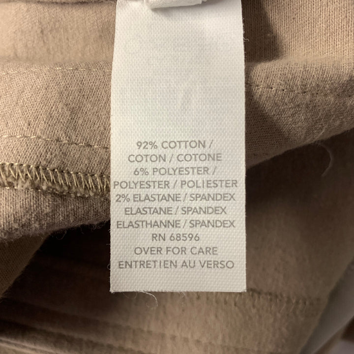 DONNA KARAN Size 8 Beige Cotton Blend Mock Collar Jacket
