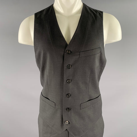 ONASSIS Size 42 Grey Wool 2 Piece Vest Trouser Set