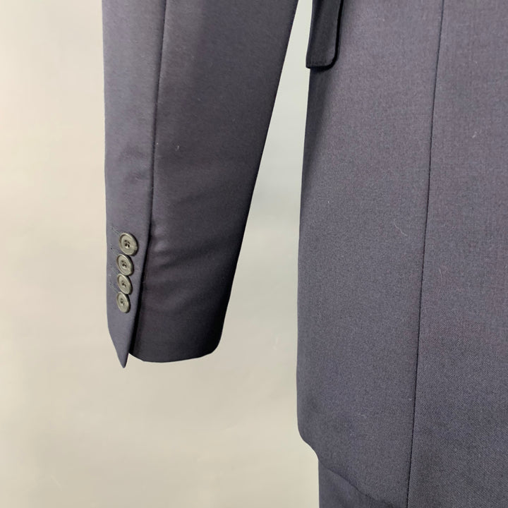 BURBERRY LONDON Size 38 Navy Wool Notch Lapel Flat Front Suit
