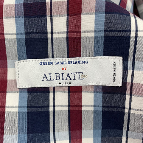 GREEN LABEL RELAXING Size XS Navy & Red Plaid Cotton Sport Coat