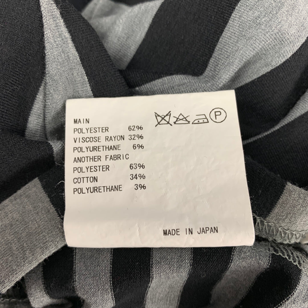 KOLOR Size S Black Grey Polyester Blend Stripe Long Sleeve Dress