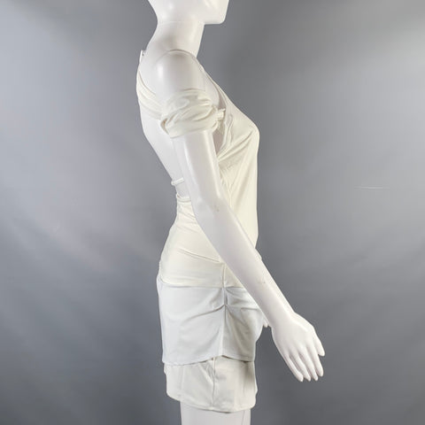 JACQUEMUS x Nike Size S White Polyester Blend Ruched Mini Cocktail Dress