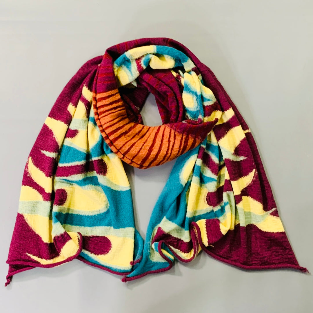 KAPITAL Multi Color Flames Cars Wool Scarf