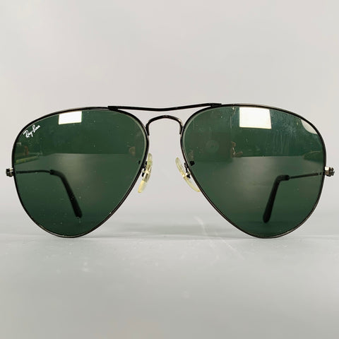RAY-BAN Black Metal Aviator Sunglasses