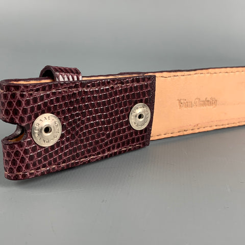 VAN AMBURG Burgundy Leather Lizard Belt Strap