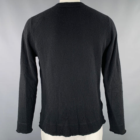 GENERRA Size L Black Knit Cashmere V-Neck Pullover