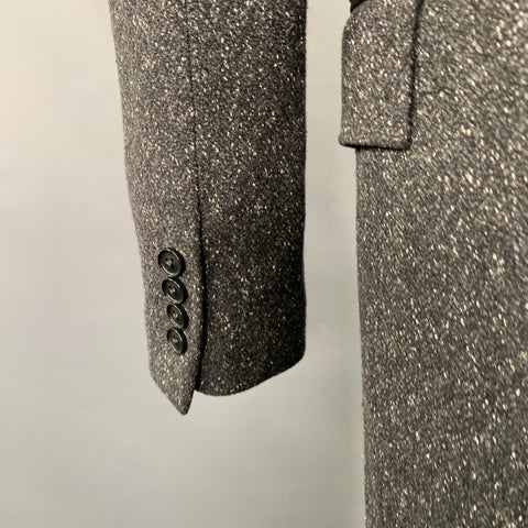 LA PERLA Size M Grey Black White Tweed Cotton Blend Coat