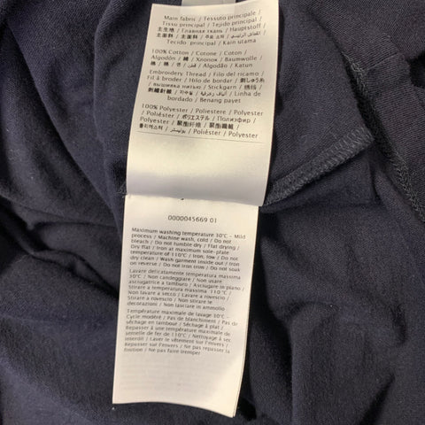 VALENTINO Size XL Navy White Logo Cotton Crew Neck T Shirt