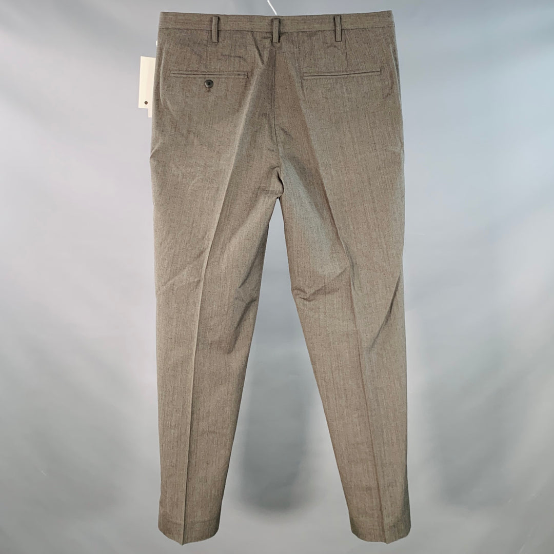 VISVIM Size L Dalton Slacks Grey Wool Linen Tapered Zip Fly Dress Pants