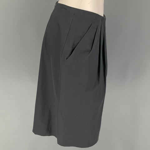 ETRO Taille 8 Jupe plissée en coton mélangé ardoise
