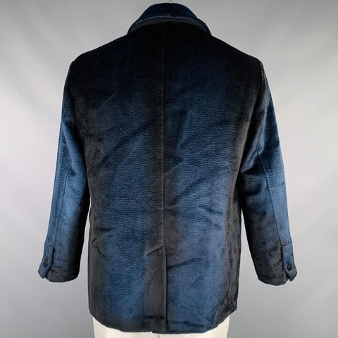 AVANT TOI Size XL Navy Black Ombre Alpaca Notch Lapel Jacket